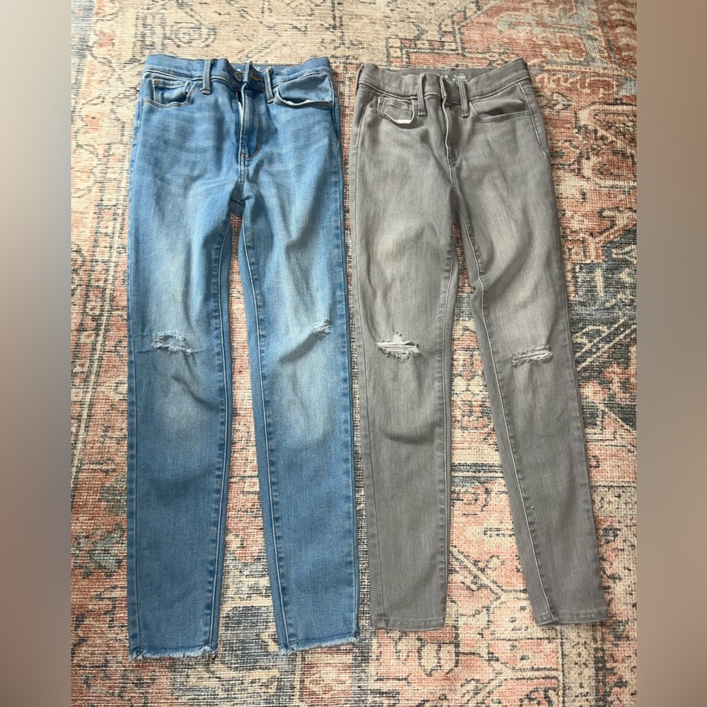 Old Navy Girls High Rise Rockstar Jeggings size 12 Blue and Gray Skinny Jeans